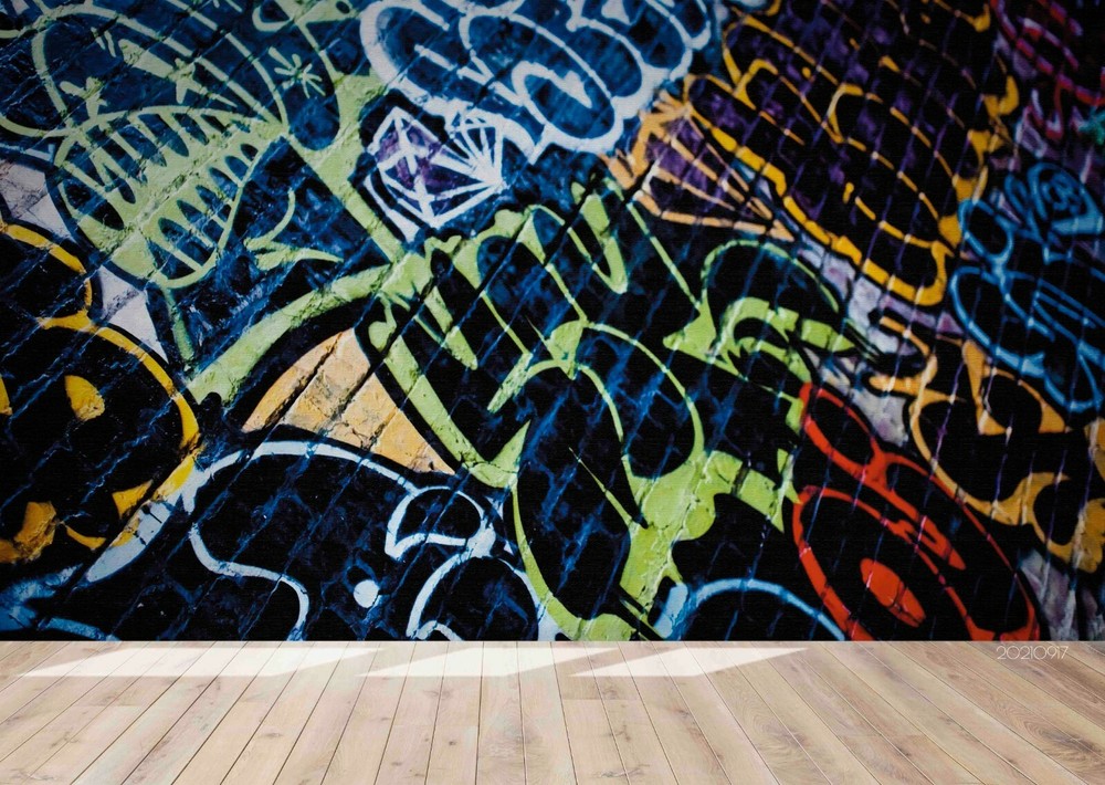 3D Abstract Artistic Graffiti Self-adhesive Removable Wallpaper Murals Wall 5-image