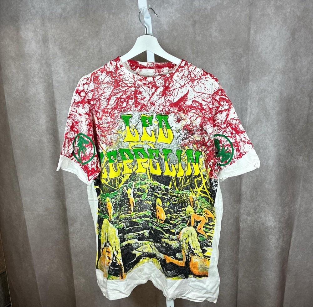 GRAIL - Vintage 80s 90s Led Zeppelin Houses Of The Holy Tour AOP BOOT Tee Shirt