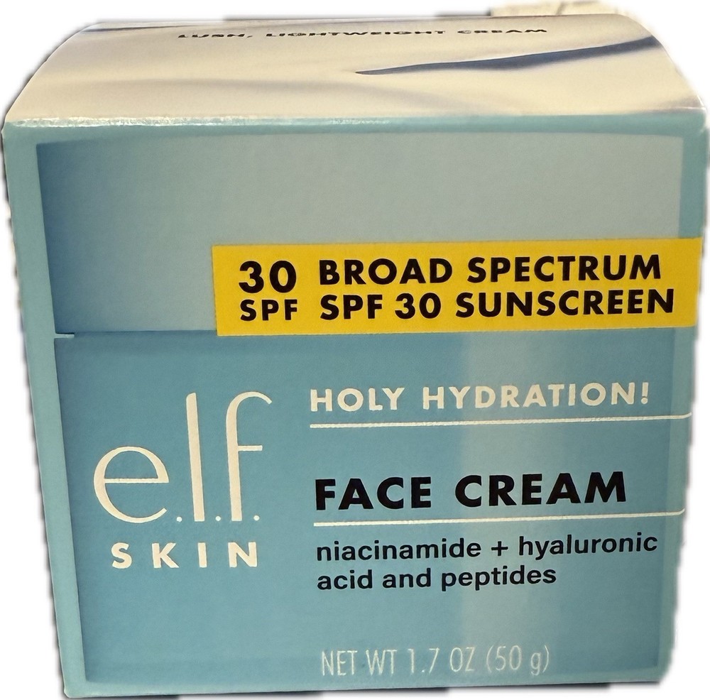 e.l.f. Holy Hydration Face Cream with Hyaluronic Acid 1.76 Oz New Sealed Box