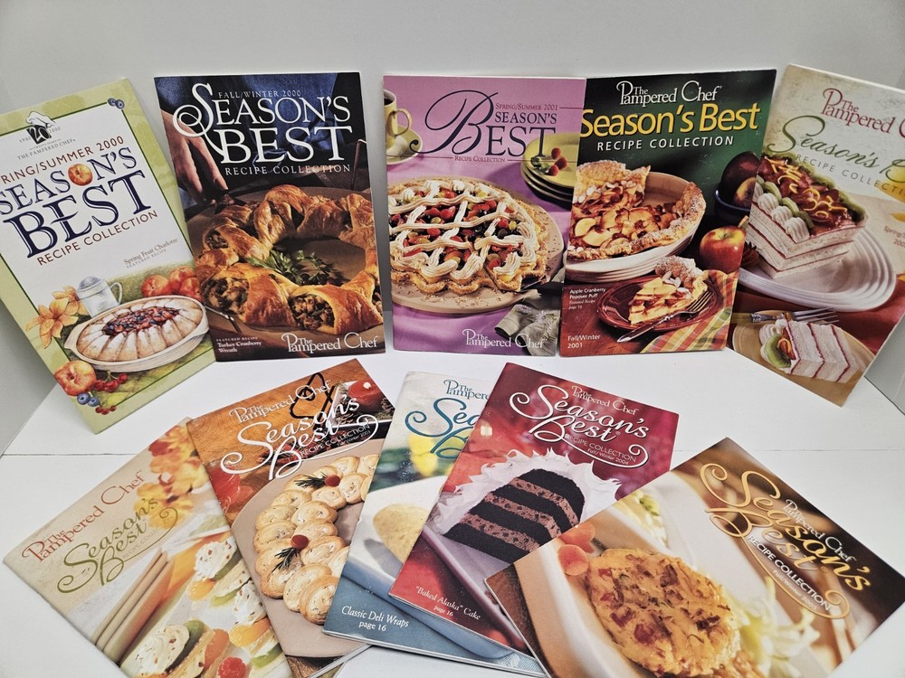 Lot of 10 The Pampered Chef Season's Best Recipe Cookbooks Vintage Y2K 2000s