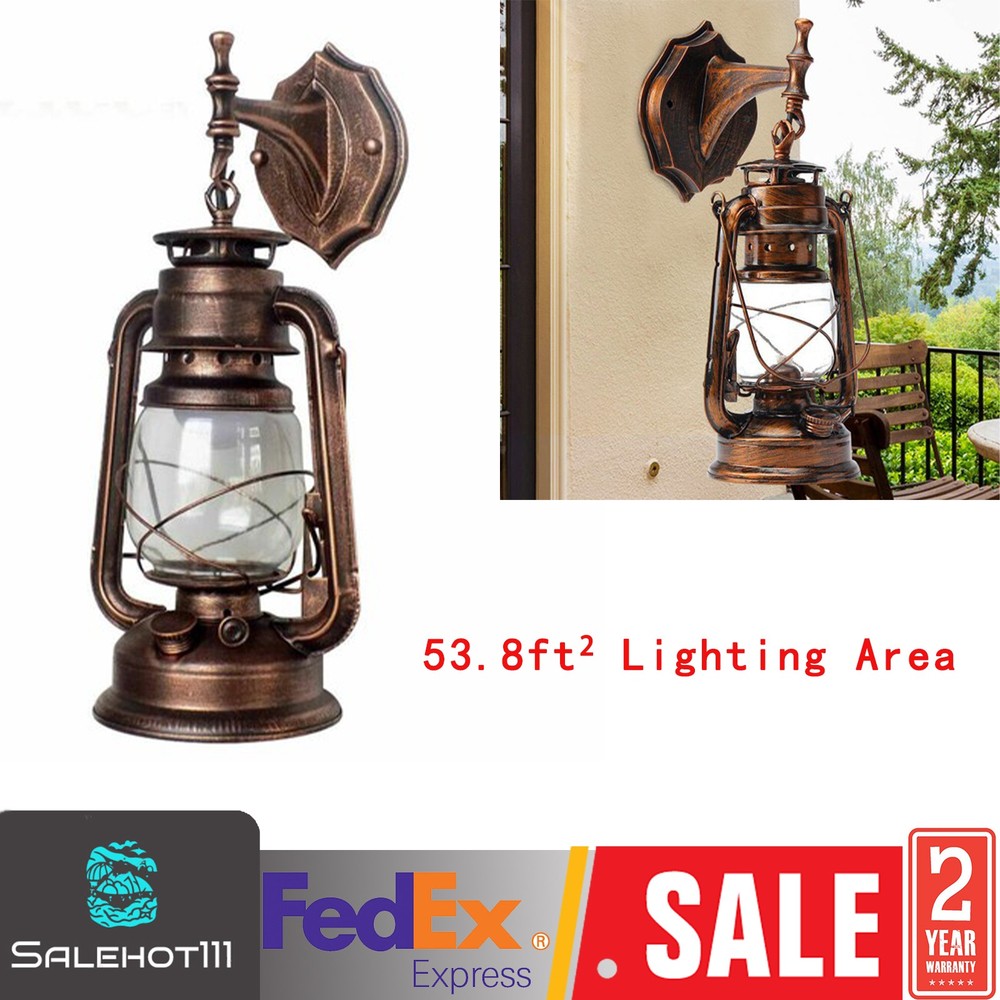 Wall Light Vintage Lantern Sconce Porch Hanging Lamp Fixture Outdoor Bronze NEW