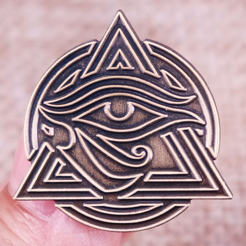 2PCS Eye of Horus Brooch Ancient Egyptian Symbol Pin Backpack Jacket Decor