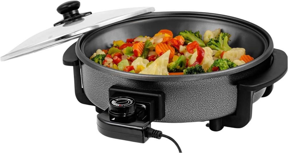 OVENTE 12 Inch Electric Skillet and Frying Pan with Nonstick Coating, 1400W