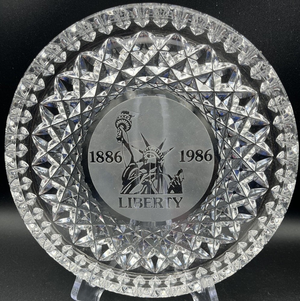 Rare Waterford Crystal 1986 Statue Liberty Commemorative Plate Dish