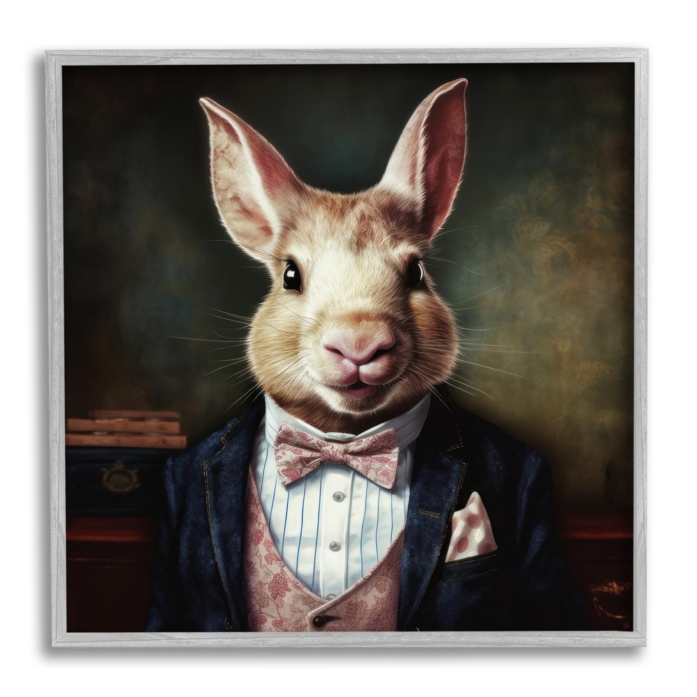 Classy Fashion Rabbit Framed Giclee Art by Lazar Studio
