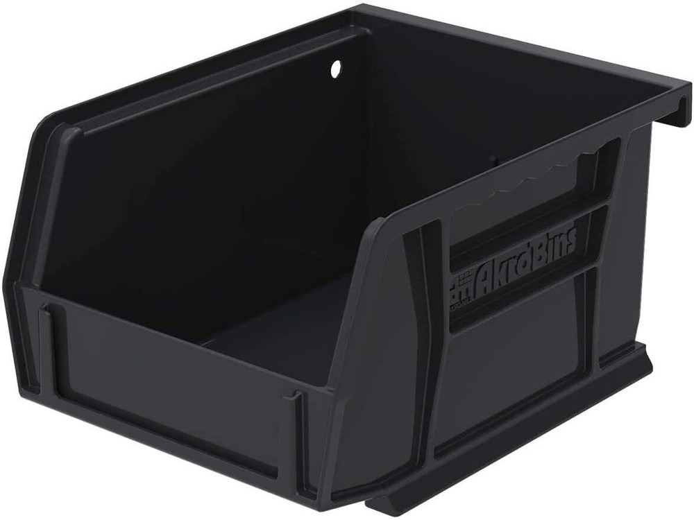 Space-Saving Black Plastic Storage Bins - 24 Pack for Home & Garage Organization