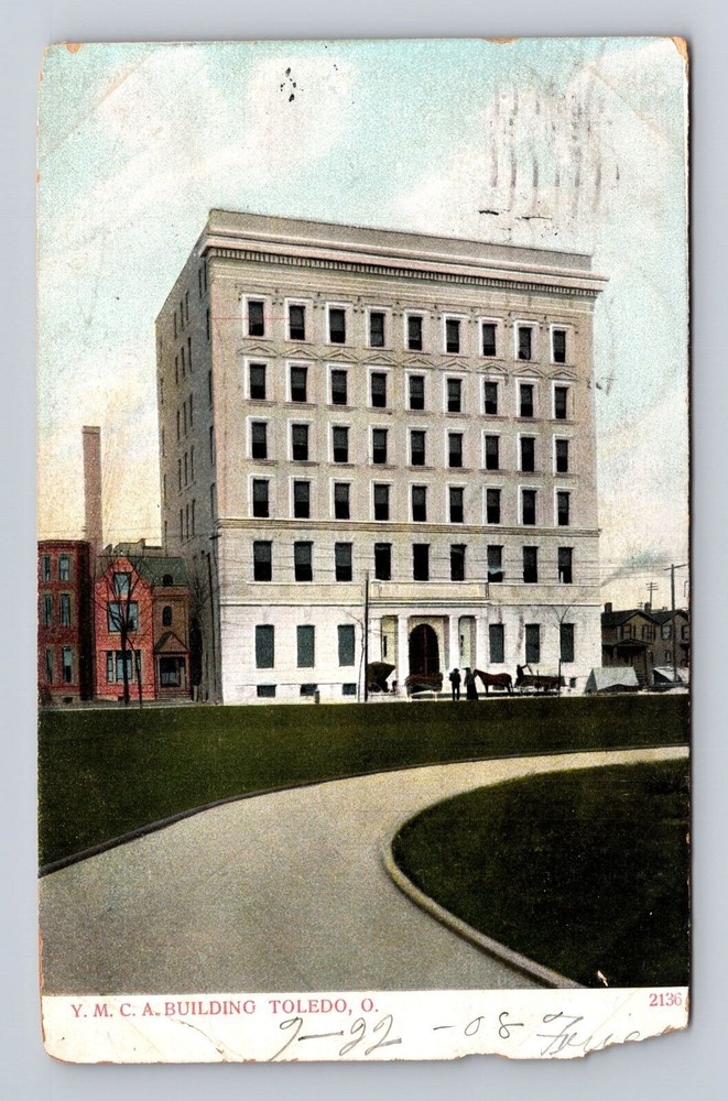 Toledo OH-Ohio, YMCA Building, Antique, Vintage c1908 Souvenir Postcard