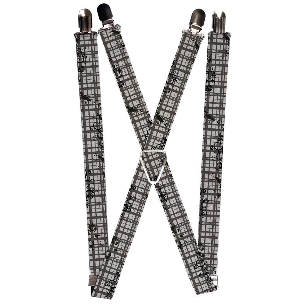 `Suspenders - 1.0`` - Plaid Curls Gray` ACC NEWAnother great item from Rarewaves USA | Free delivery!