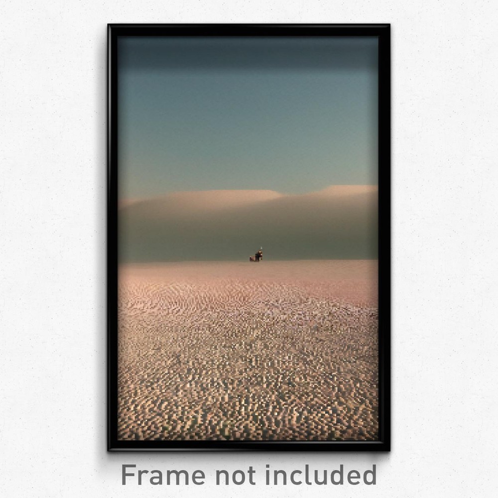 8 Bit Psychedelic Pixel Art Poster - Empty Heath Trippy Video Game Print