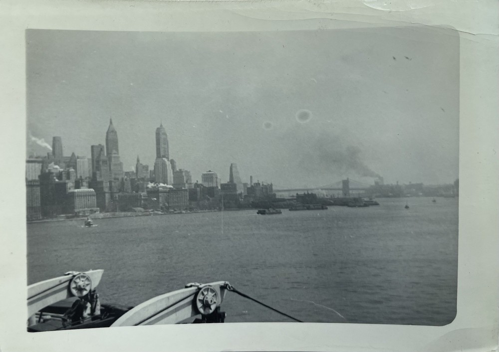 VTG Photo NYC Manhattan Skyline Snapshot From Deck of RMS Queen Elizabeth 1948