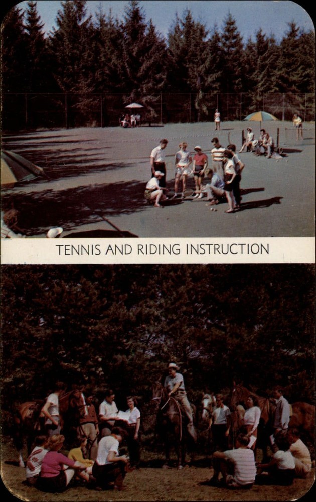 Vacation Valley at Echo Lake Pennsylvania ~ tennis & horseback riding ~ 1950s
