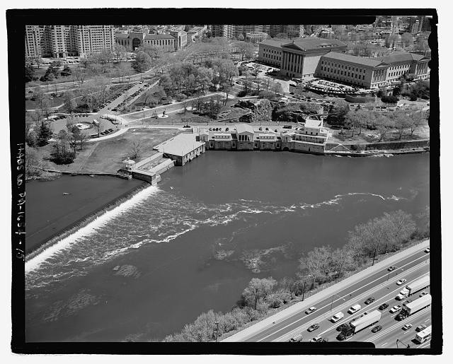 Philadelphia PA Fairmount Waterworks Aquarium Drive Aerial View 1900s