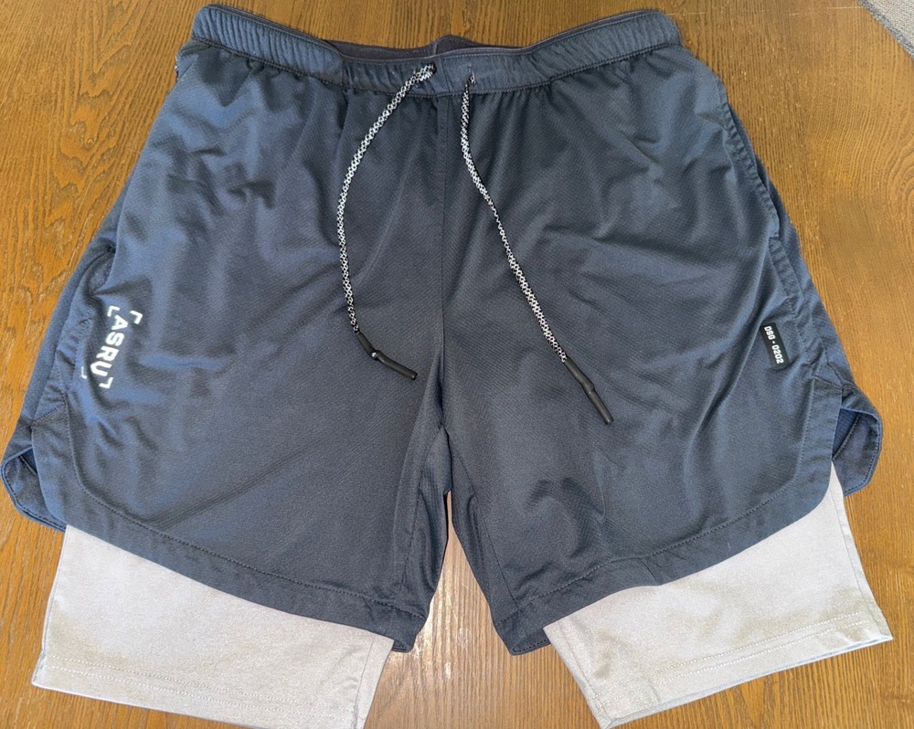 ASRV Gray White Tetra-Lite 7” Lined DSG-0202 Athletic Shorts Men’s Large