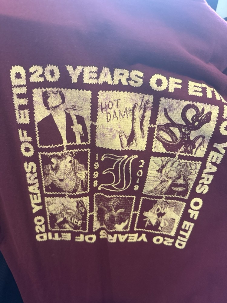Every Time I Die 20th Anniversary Maroon Graphic Print Men's XL T-Shirt Cotton