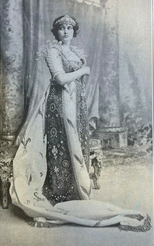 1900 Vintage Magazine Illustration Julia Arthur As Empress Josephine