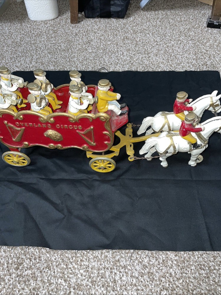 Cast Iron Overland Circus Horse Drawn Band Wagon