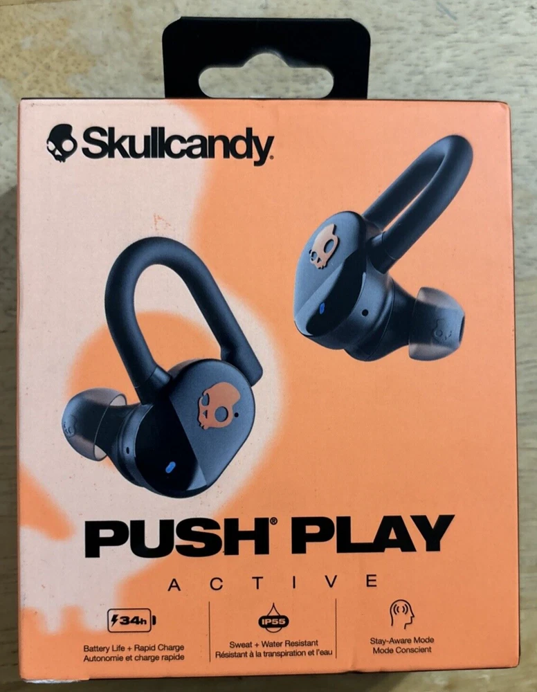 Skullcandy Push Play Active Wireless Headphones (S2PPW-S749) - Black... S&H