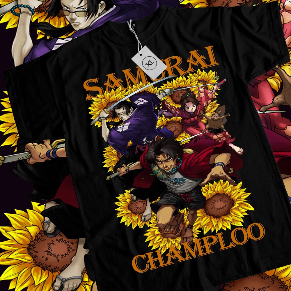 Anime Walk Mugen Jin Fuu Kasumi Samurai Champloo Black T-Shirt Size S-5XL