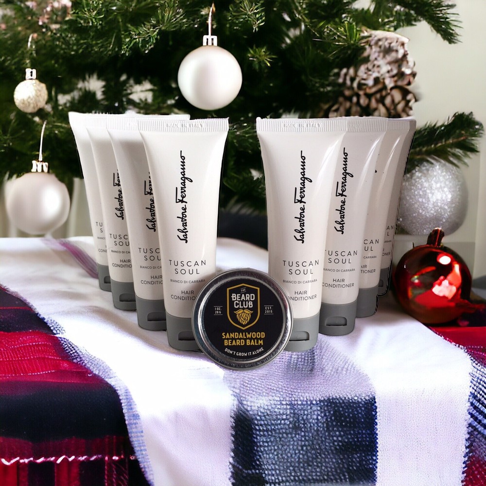 The Beard Club Sandalwood Beard Balm +Ferragamo Tuscan Soul Trvl Sz Conditioners