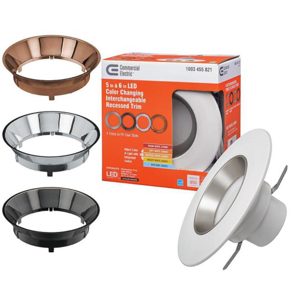 Commercial Electric 53198101 6 inch Interchangeable Trims - White