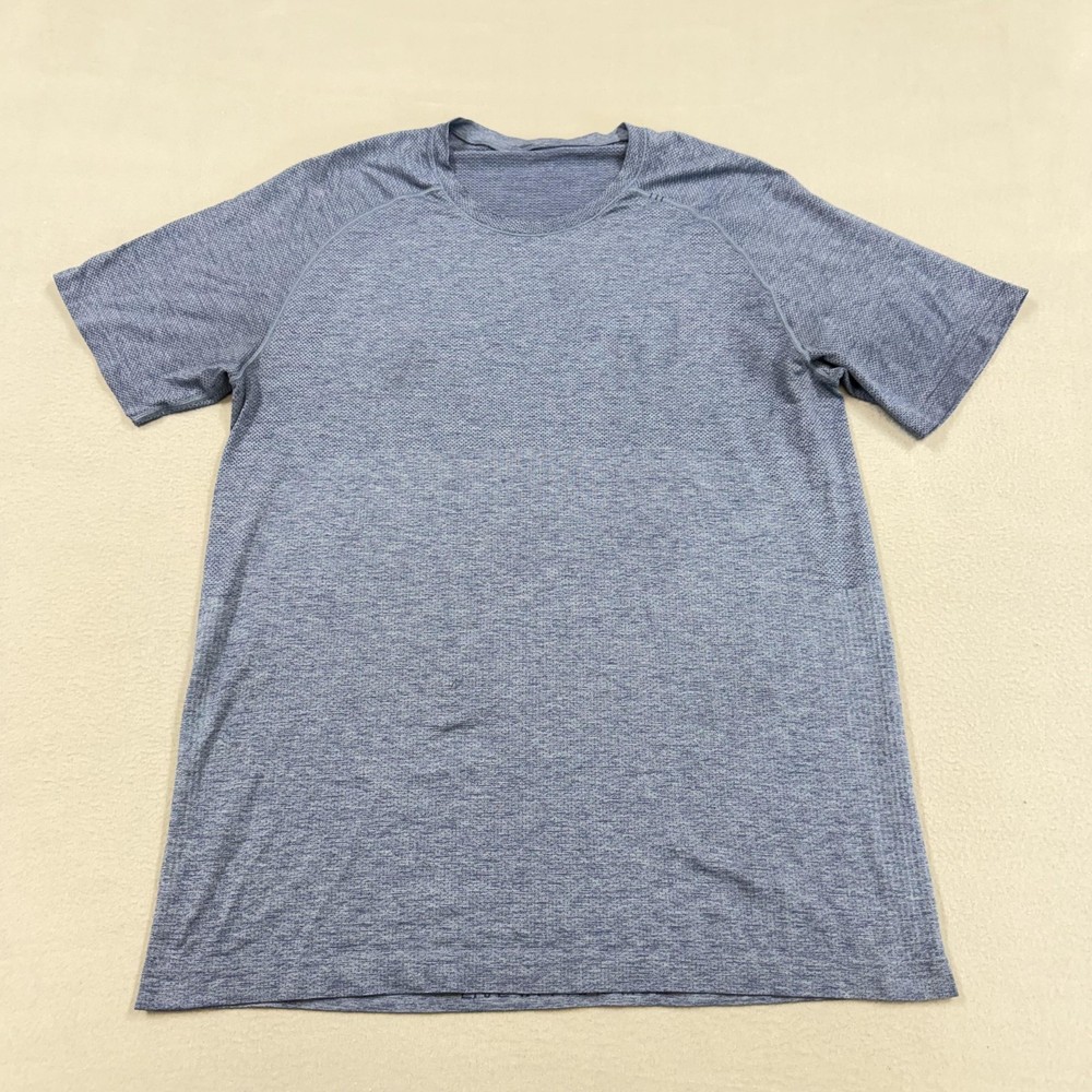 Lululemon Shirt Mens Large Blue Short Sleeve Running Performance Tee Athletic