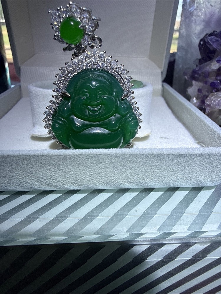 925 sterling silver jade pendant vintage necklace