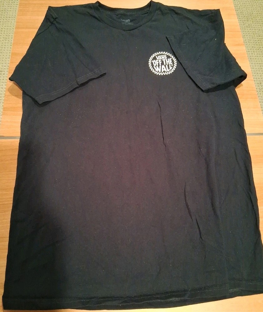 Vans Men's Black Tshirt Sz Large Off The Wall 100%Cotton