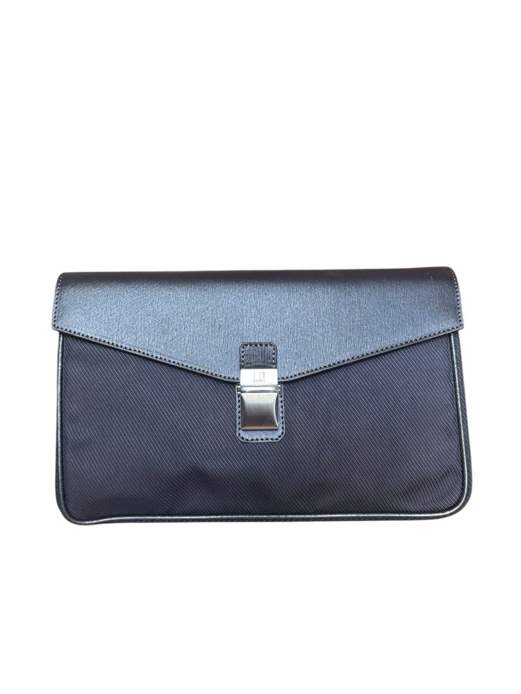 Dunhill Black Leather NWOT Clutch Toiletry Bag Unisex Men’s Women’s