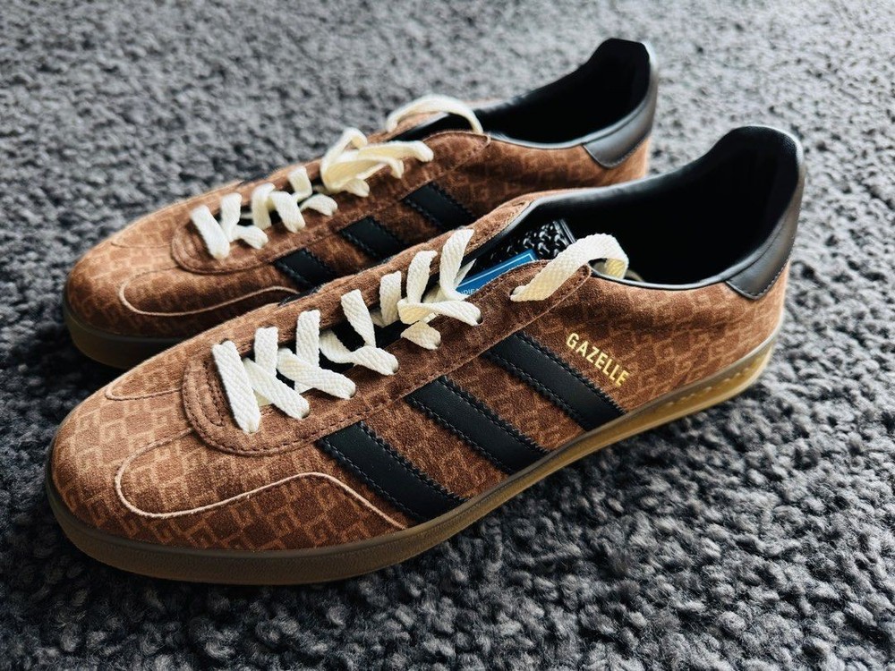 [Luxury] ADIDAS x GUCCI GAZELLE BROWN MEN'S SHOES - MADE IN ITALY - 2 WEEK SHIP
