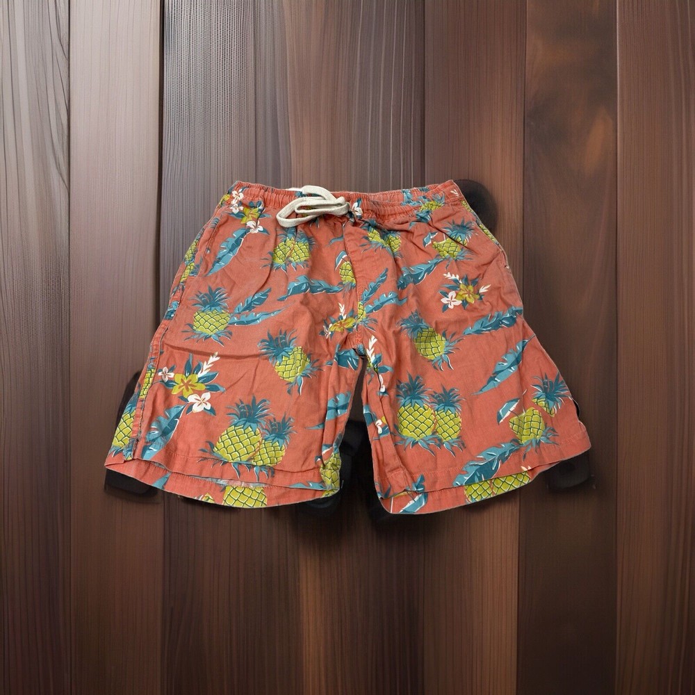 Billabong Men’s M Medium Cotton Salmon Pink Pineapple Pocket Swim Trunks Shorts