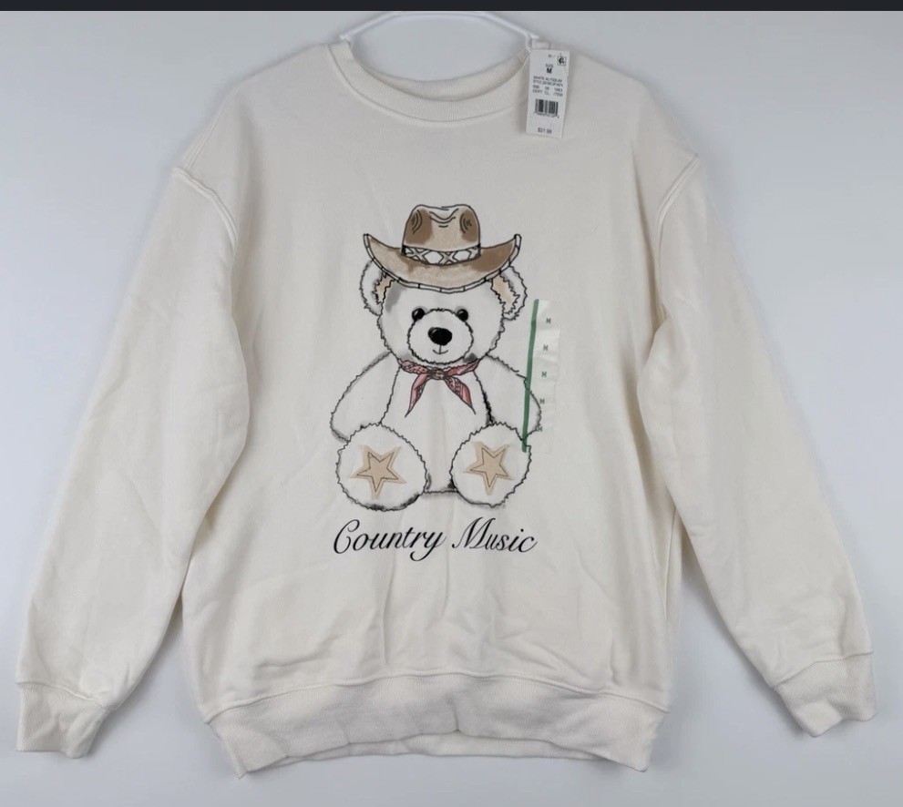 Country Music Teddy Bear Sweatshirt w/ Star Patches by Zoe + Liv from Target