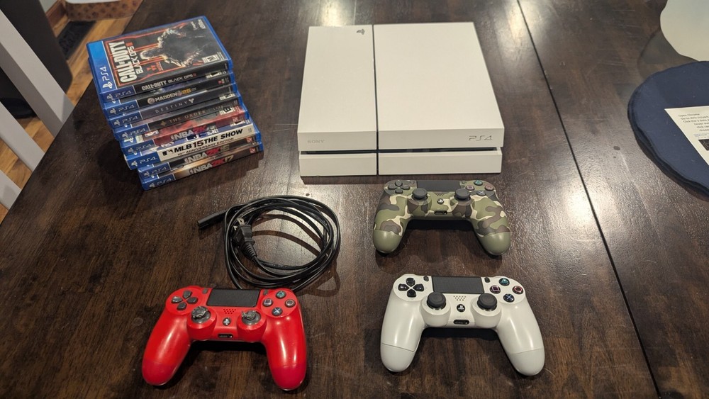 White Sony PlayStation 4 (Destiny 2 Edition) 2TB storage, controllers, & games