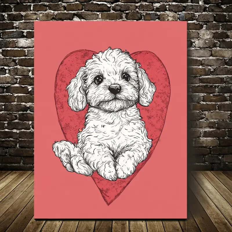 Valentine'S Day Doodle Wall Art  Canvas Unframed/Framed