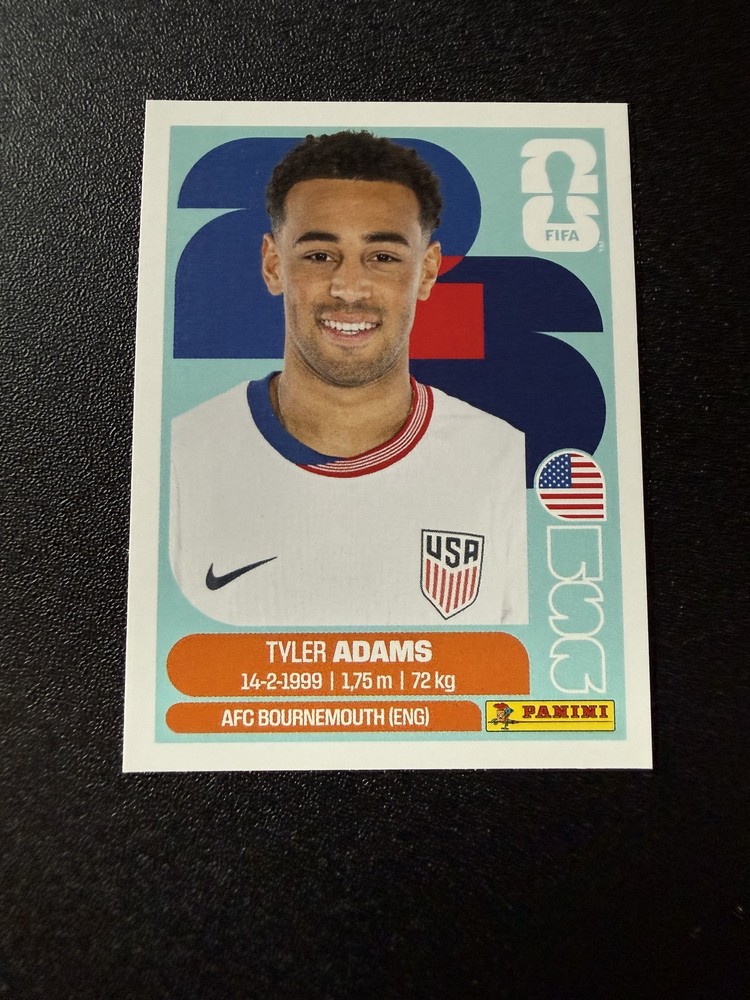 2026 Panini FIFA World Cup Stickers #USA 8 Tyler Adams