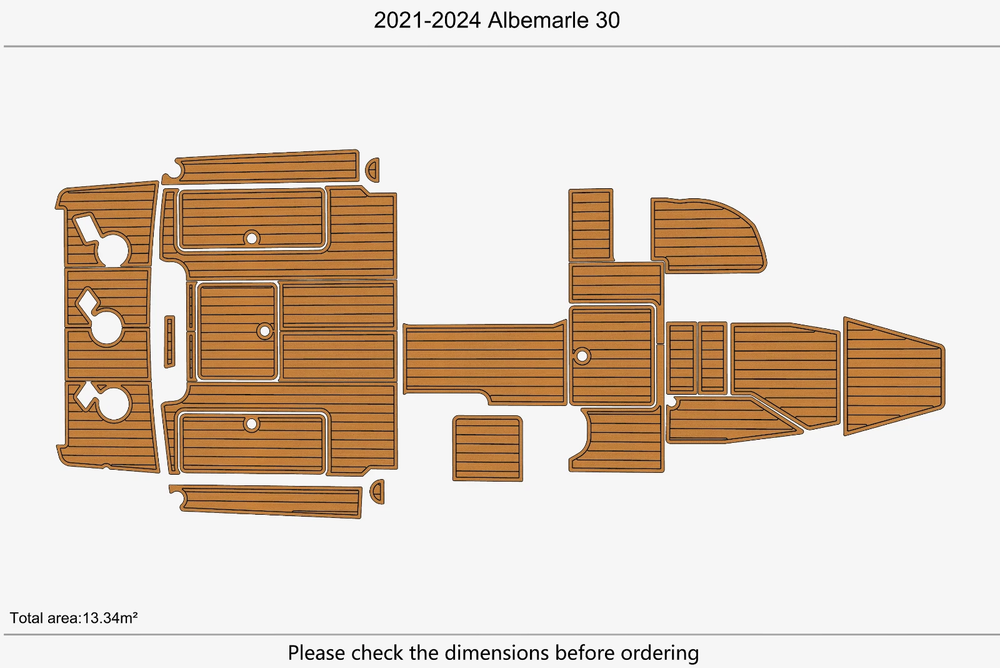 2021 Albemarle 30 Swim Platform Cockpit EVA Pads Foam Teak Deck Flooring