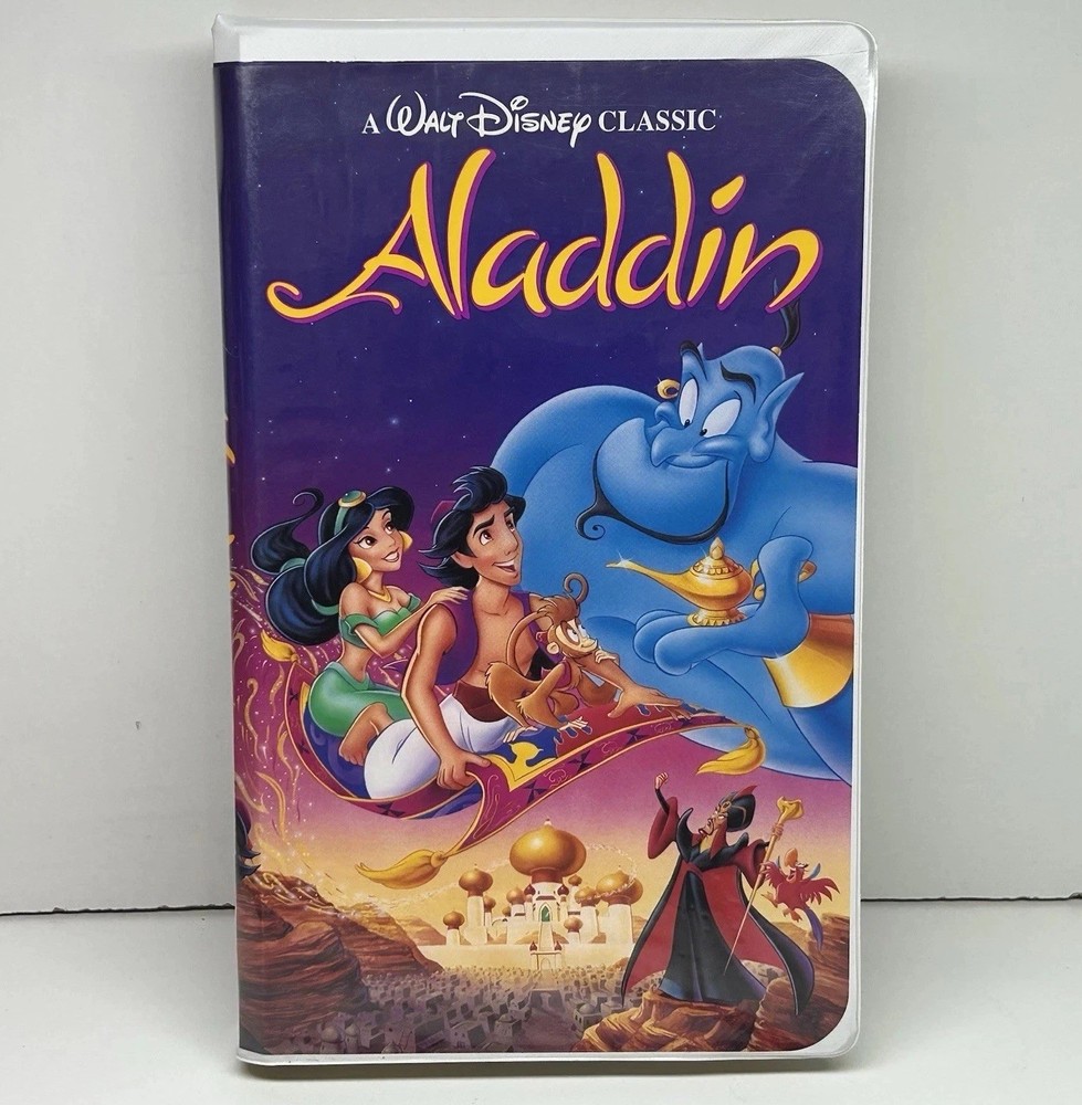 Aladdin VHS 1992 Disney Video Tape Black Diamond Classics Clamshell Nearly New!