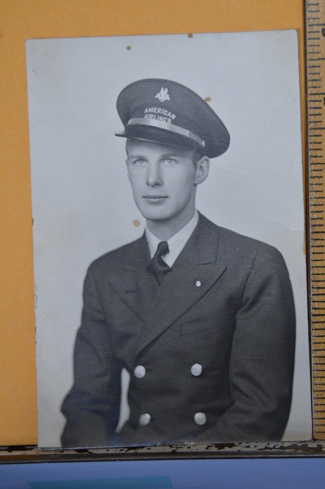 1939 B&W Photograph American Airlines Pilot Chas F Betzler Franklin Ohio