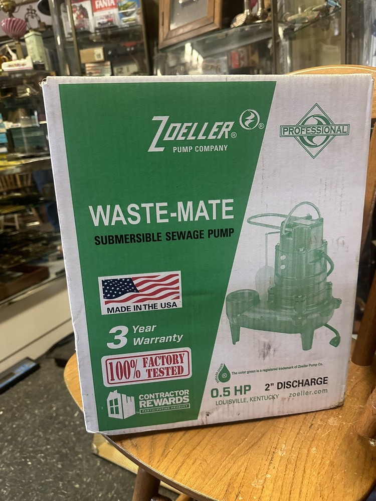 New Zoeller 1/2HP Cast Iron Submersible Sewage Pump M267-H 115V for Waste