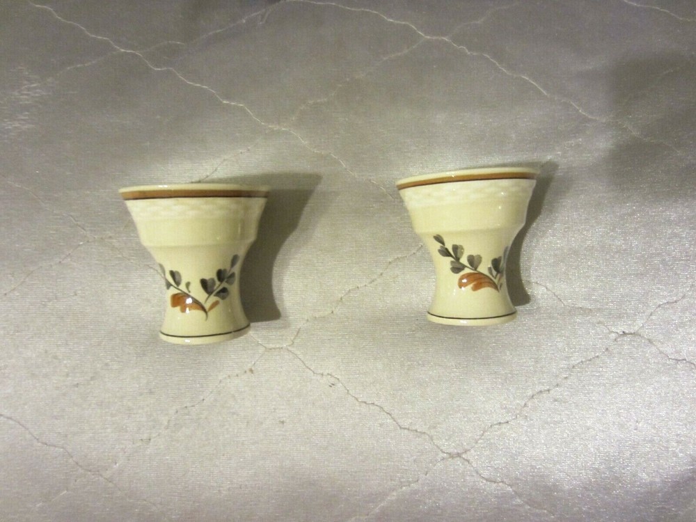 Royal Copenhagen Aluminia Faience (2) Egg Cups Brown Denmark 1903-1969 NR