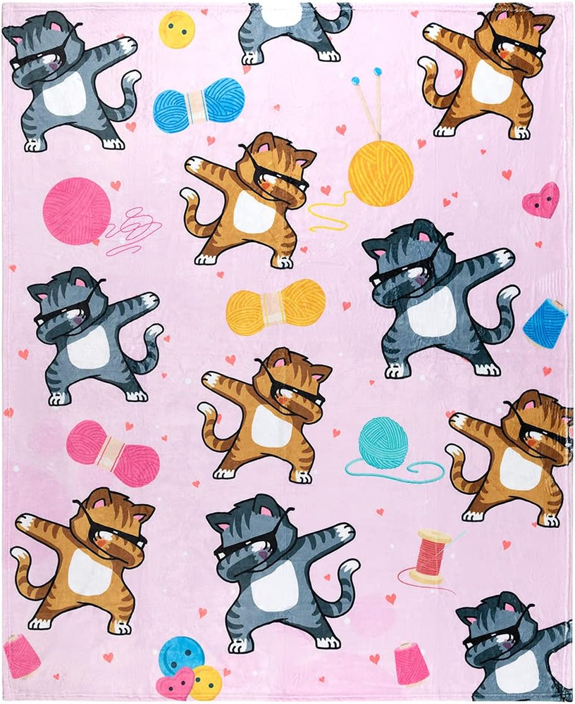Cat Throw Blanket, Super-Soft Adorable Extra-Large Kitty Cat Blanket for Women,
