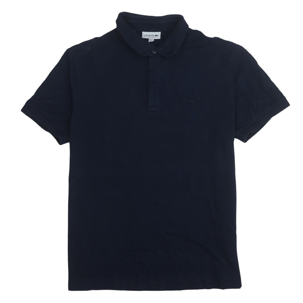 Lacoste Womens Polo Shirt Navy Blue Cotton Embroidered Croc Short Sleeve XL