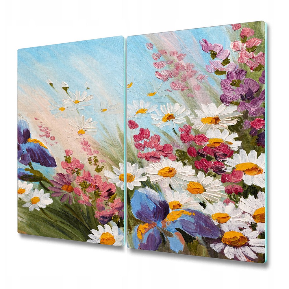 Glass Chopping Board Utensil Oil Colourful Garden Garden Nature Floral Flowers