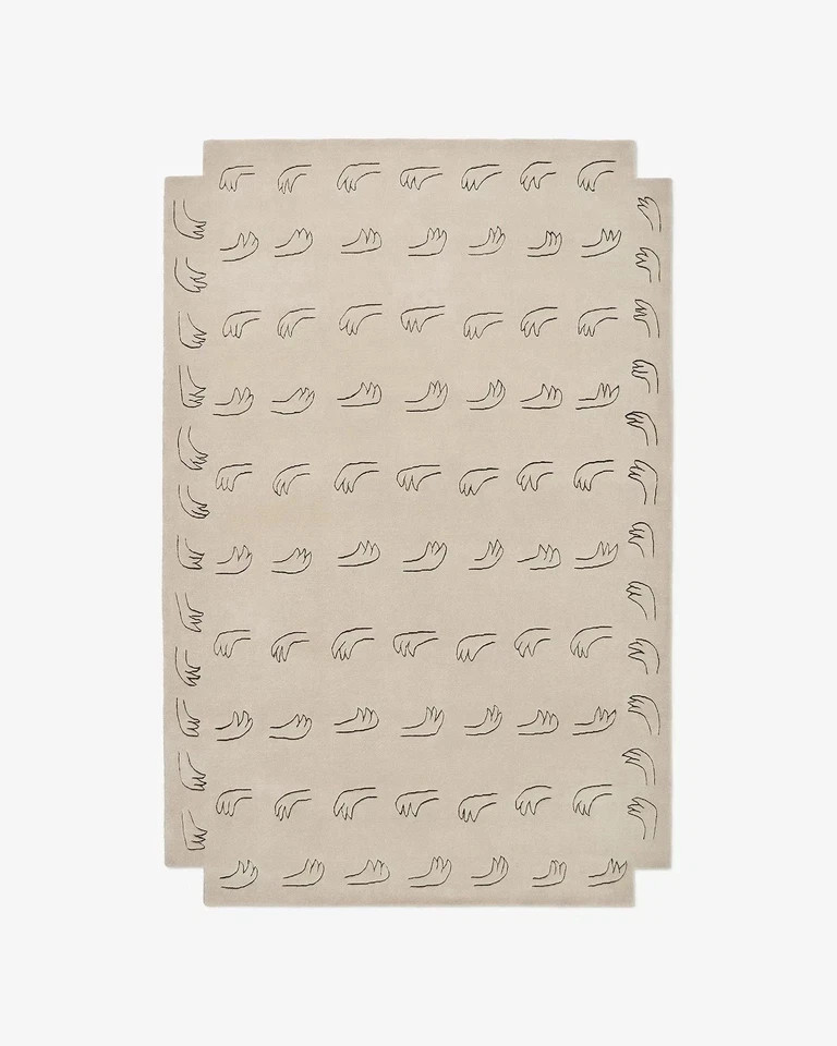 New Hand-Tufted 100% Wool 9x12 ft - Nordic Knots Beige Design Handmade Area Rug