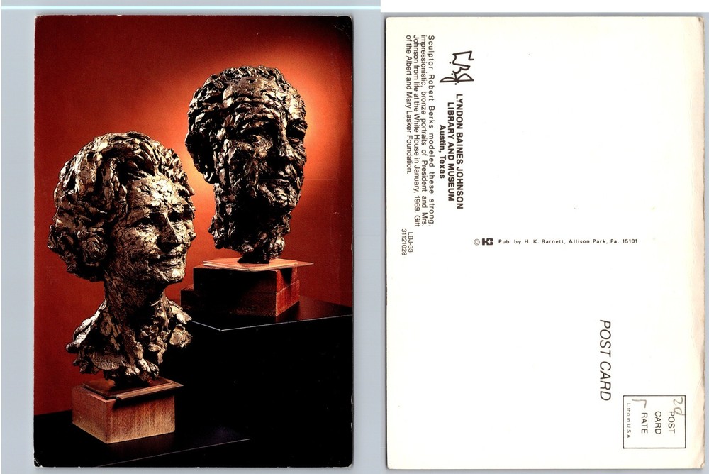 Continental Bronze Busts Postcard