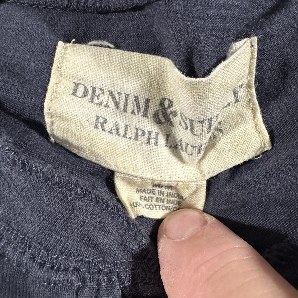 Polo Denim & Supply Ralph Lauren Mens Shirt Medium Blue Henley