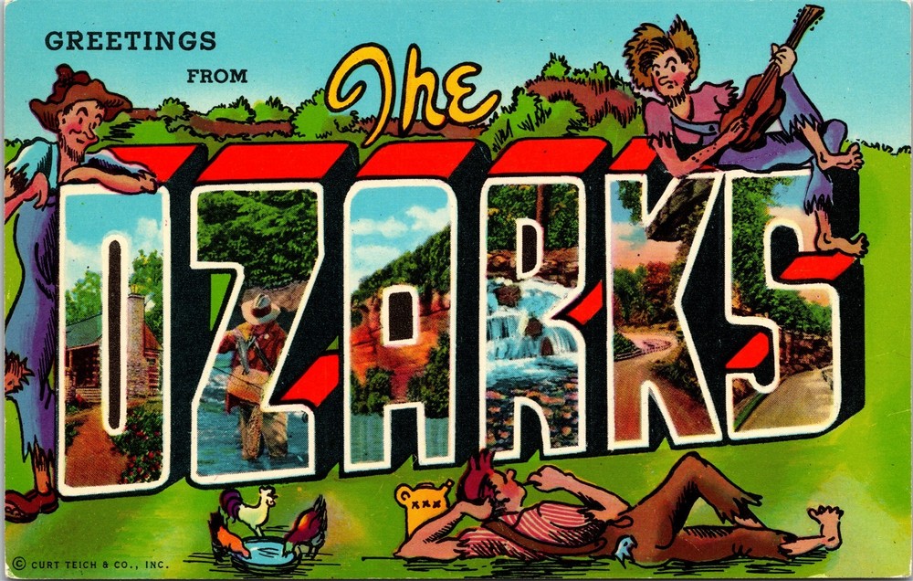 Greetings From The Ozarks Hillbillys Large Letter Unposted Postcard