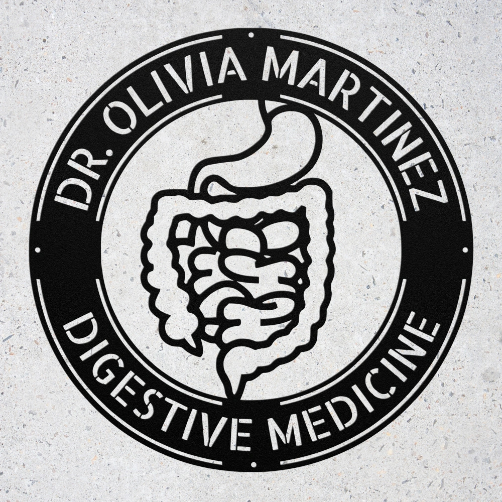 Personalized Gastroenterology Metal Sign Professional Doctor Office Decor