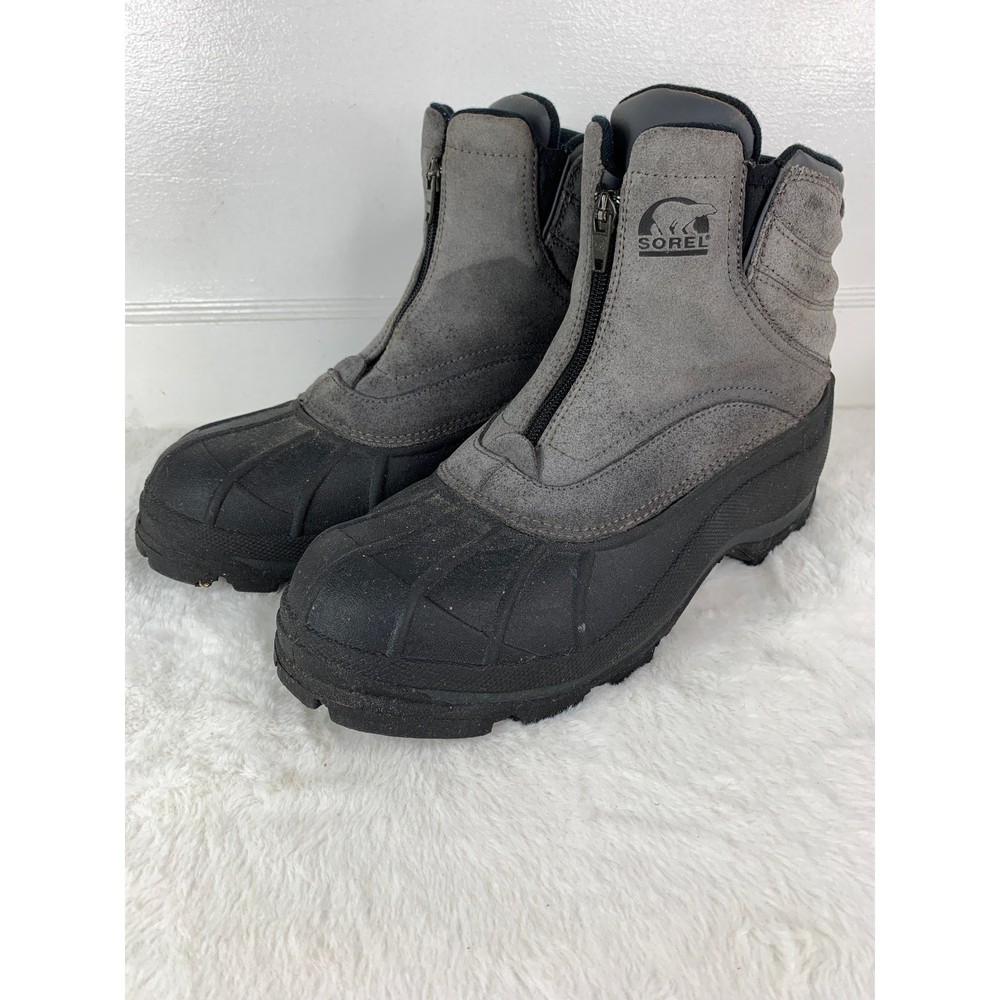 Sorel Men's Gray Leather Barn Zip Boot Thinsulate Size 9