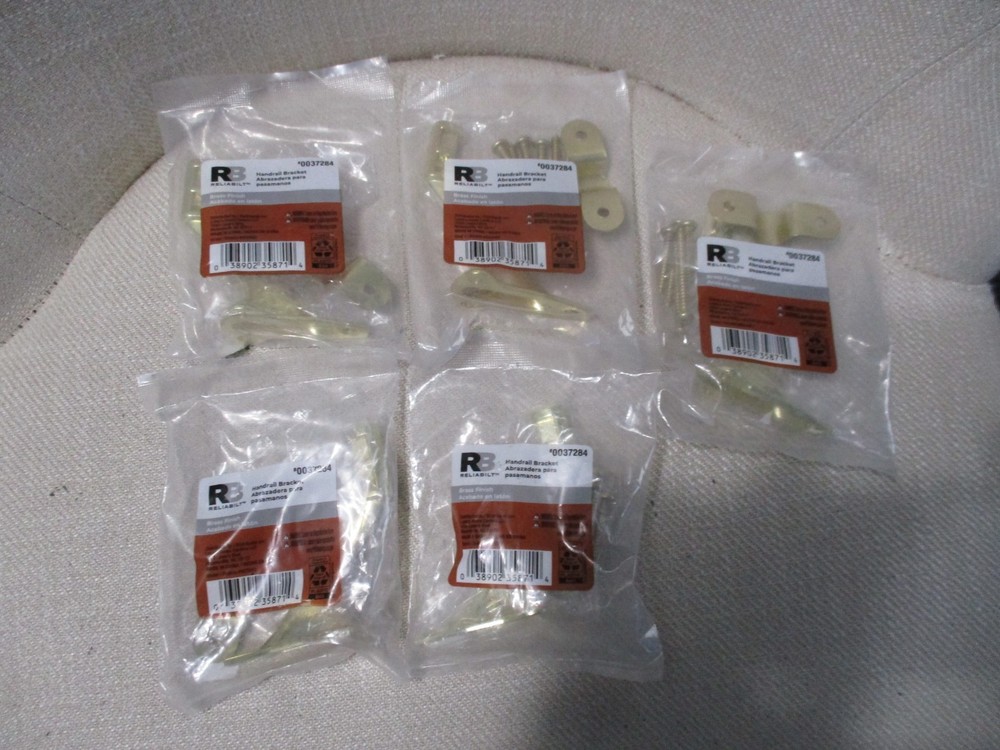 5 pack Reliabilt Handrail Bracket Brass Finish Model #0037284