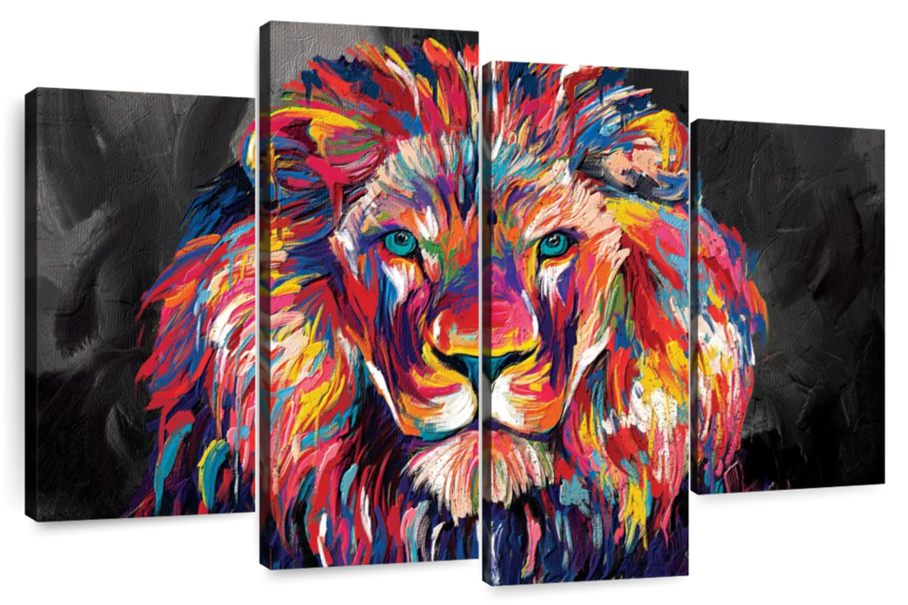 Lion's Gaze Abstract Color Wall Art